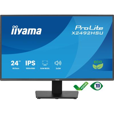 2. iiyama ProLite 24-calowy panel IPS Full HD z wąskimi ramkami z każdej strony i klasą energetyczną B