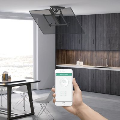 6. MACLEAN UCHWYT DO TV ELEKTRYCZNY SUFITOWY 32"-70" 35KG MC-880T