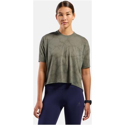 5. Koszulka damska Odlo ACTIVE 365 NATURAL BLEND PRINT T-shirt crew neck s/s beżowa