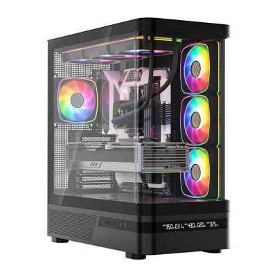 18. MODECOM OBUDOWA VOLCANO AQ 200 ARGB MIDI CZARNA