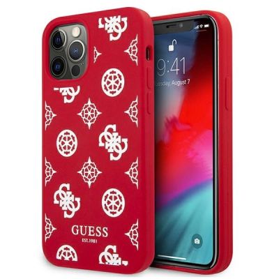 Etui Guess Peony Collection na iPhone 12 Pro Max - czerwone