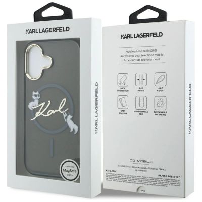8. Etui Karl Lagerfeld IML Choupettes Karl  Script Logo MagSafe na iPhone 17 - czarne