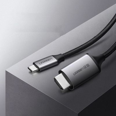 10. Ugreen kabel przewód HDMI - USB Typ C 4K 60 Hz 1,5 m czarno-szary (MM142 50570)