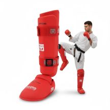 Ochraniacze piszczeli i stóp Karate WKF RED | MOOTO