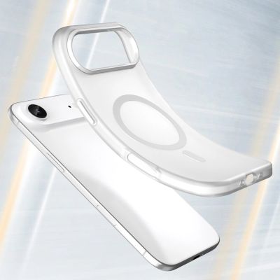 5. Etui Magnetic Abrasive na iPhone 17 Air kompatybilne z MagSafe - matowe białe