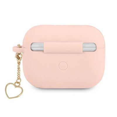 2. Etui Guess Silicone Charm Heart Collection na AirPods Pro - różowe