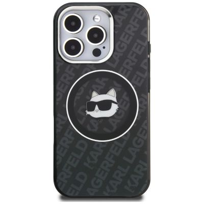 3. Etui Karl Lagerfeld IML Choupette Head Logo MagSafe na iPhone 16 Pro Max - czarne
