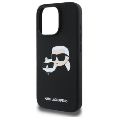 6. Etui Karl Lagerfeld Silicone nauble Heads Print MagSafe na iPhone 16 Pro Max - czarne
