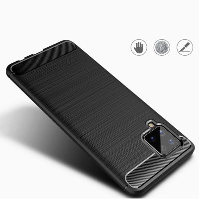 4. Carbon Case elastyczne etui pokrowiec Samsung Galaxy A42 5G czarny