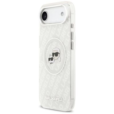 2. Etui Karl Lagerfeld IML Glitter Karl&Choupette Heads Logo MagSafe do iPhone Air - szare