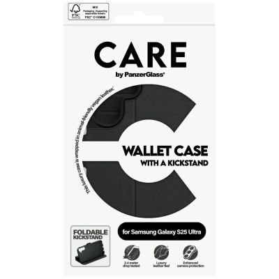 5. Etui CARE by PanzerGlass Feature Wallet Kickstand na Samsung Galaxy S25 Ultra - czarne