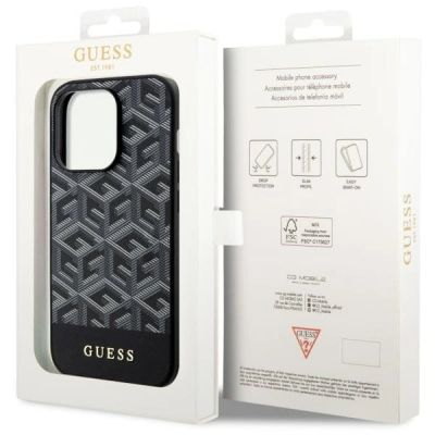 8. Etui Guess GCube Stripes MagSafe na iPhone 14 Pro - czarne