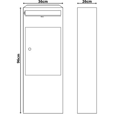 5. SKRZYNKA NA PRZESYŁKI KURIERSKIE STOJĄCA 34X22X96CM 1068725