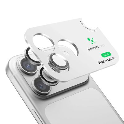 7. Szkło szafirowe na obiektyw aparatu AMAZINGTHING Titan Vision Lens Sapphire na iPhone 18 Pro / 18 Pro Max - srebrne