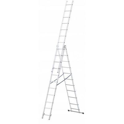 AWTOOLS Drabina aluminiowa 3x14 stopni 150kg adaptacja na schody