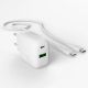 4. Ładowarka sieciowa Puro PROLITE 30W USB-A / USB-C + kabel USB-C - USB-C 1.2m - biała