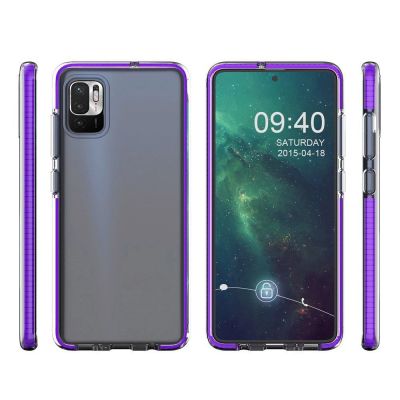 2. Spring Case pokrowiec żelowe etui z kolorową ramką do Xiaomi Redmi Note 10 5G / Poco M3 Pro czarny