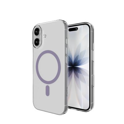 4. Etui Puro Lite Mag TPU+PC kompatybilne z MagSafe na iPhone 17 - przezroczyste z różowym pierścieniem