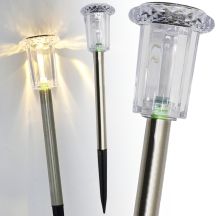 LAMPA SOLARNA KRYSZTAŁ INOX 5,5x33CM