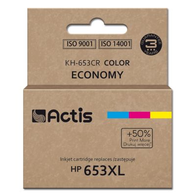 Actis KH-653CR Tusz (zamiennik HP 653XL 3YM74AE; Premium; 18ml; 300 stron; kolorowy)