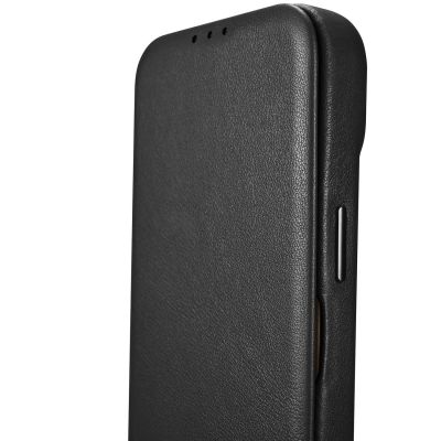 14. iCarer CE Premium Leather Folio Case skórzane etui iPhone 14 Plus z klapką magnetyczne MagSafe czarny (WMI14220715-BK)