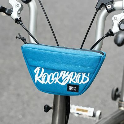 3. Torba rowerowa Rockbros G011 Flash Journey na kierownicę trapezoidalna 0.7 l - niebieska