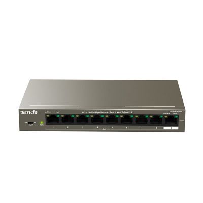 6. Tenda TEF1109P-8-102W łącza sieciowe Fast Ethernet (10/100) Obsługa PoE Metaliczny