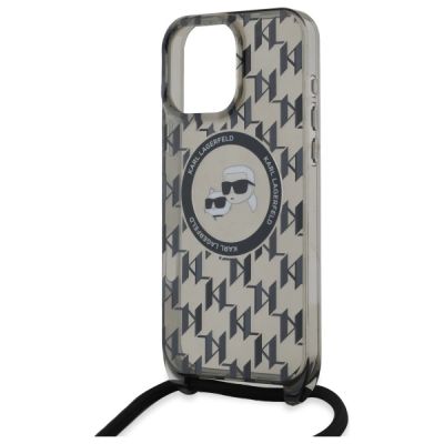 5. Etui Karl Lagerfeld IML Crossbody Monogram Karl & Choupette Head MagSafe na iPhone 16 Pro - czarne