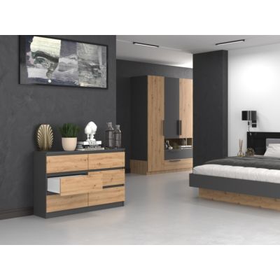 3. Komoda M6 120x30xH77 antracyt/artisan