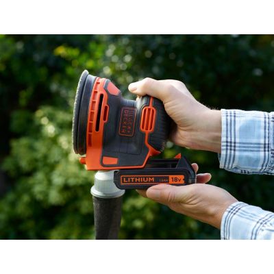10. Szlifierka Black & Decker BDCROS18N-XJ przenośna szlifierka orbitalna 12000 RPM Czarny, Pomarańczowy