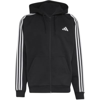 2. Bluza męska adidas Essentials 3-Stripes Fleece Full-Zip Hoodie czarna KY6559