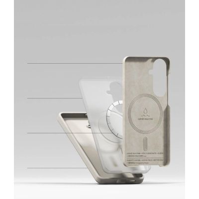 6. Etui Ringke Silicone MagSafe na Samsung Galaxy S26 - beżowe