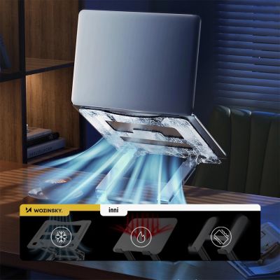9. Podstawka pod laptopa, tablet Wozinsky WRS-CPY75DSB aluminiowa + Gratis! podstawka do smartfona - czarna