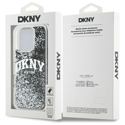 8. DKNY DKHCP16XLBNAEK iPhone 16 Pro Max     6.9" czarny/black hardcase Liquid Glitter Arch Logo