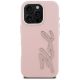 3. Etui Karl Lagerfeld FW Grained Signature Logo na iPhone 16 Pro - różowe