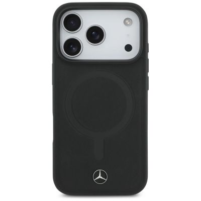 3. Etui Mercedes Plain Smooth Leather MagSafe do iPhone 17 Pro - czarne