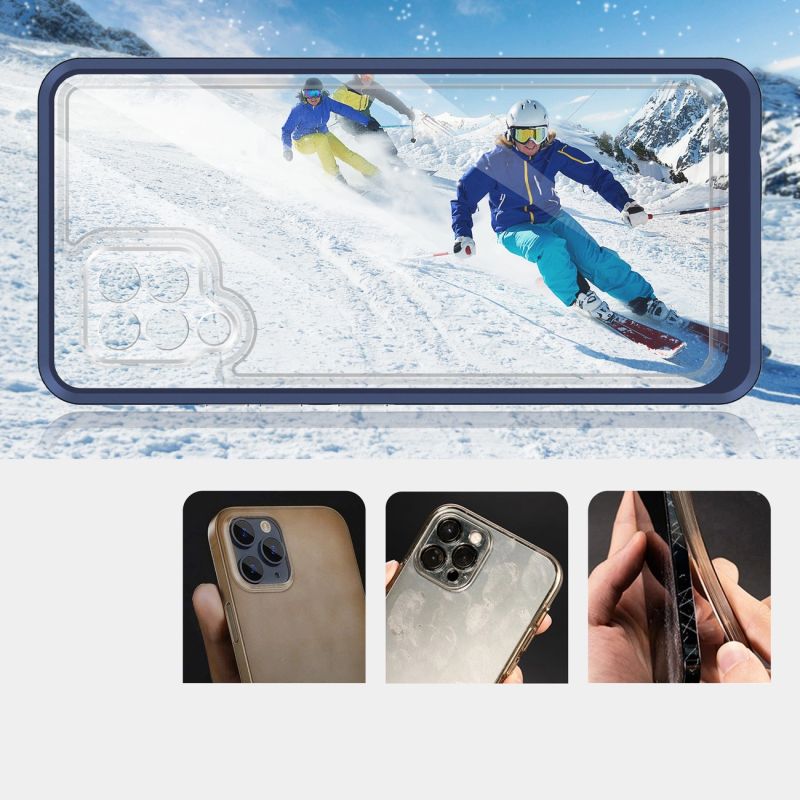 3. Clear 3in1 etui do Samsung Galaxy A42 5G żelowy pokrowiec z ramką niebieski