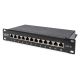 2. Digitus Panel krosowy (patch panel) 10'' 12x RJ45, LSA poziom, kat.6A, ekranowany, 1U, czarny, prowadnica kabli
