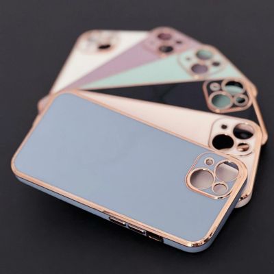 5. Lighting Color Case etui do Xiaomi Redmi Note 11 żelowy pokrowiec ze złotą ramką biały