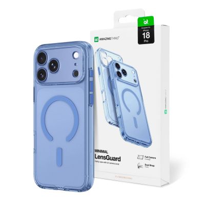 Etui AMAZINGTHING Minimal Mag Lens Case na iPhone 18 Pro z osłoną aparatu i mocowaniem na smycz kompatybilne z MagSafe - niebieskie