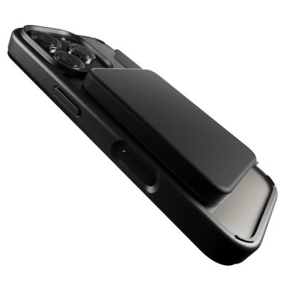 6. Etui skórzane Puro Book Mag MagSafe z klapką i schowkiem na karty do iPhone 16 Pro - czarne