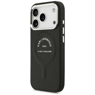 2. Etui Karl Lagerfeld Embossed Open Ring RSG Logo MagSafe na iPhone 17 Pro / 18 Pro - czarne