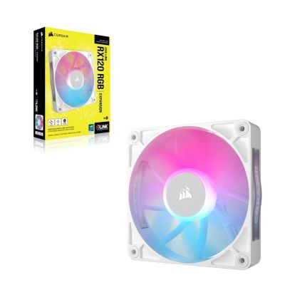 3. Corsair iCUE LINK RX120 RGB Obudowa komputera Wentylator 12 cm Biały 1 szt.