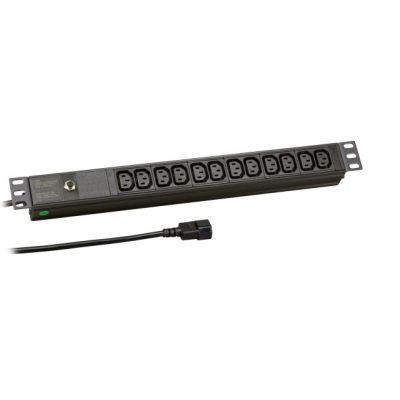 EFB Elektronik EK631CC.1 rozdzielacz zasilania PDU 12 x gniazdo sieciowe 1U Czarny