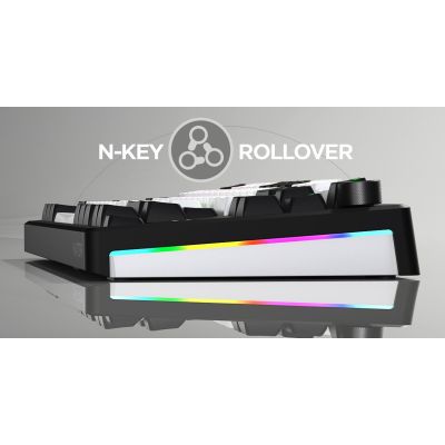 21. HATOR Skyfall 65 MAG ULTIMA 8K wireless klawiatura Gaming USB + RF Wireless + Bluetooth QWERTY US English Czarny, Biały