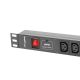 3. LANBERG LISTWA ZASILAJĄCA RACK 19" PDU PDU-08I-0200-C20-BK (1U, 16A, 8X IEC C13, 2M, WTYK C20)