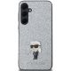 3. Etui Karl Lagerfeld Fixed Glitter Ikonik Logo Metal Pin na Samsung Galaxy A35 - srebrne