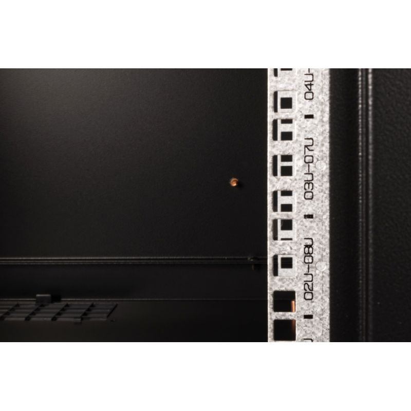 7. Digitus Szafa sieciowa wisząca Unique 19" 9U rack 600x600, drzwi szyba, czarny, niedzielona, złożona, 100kg
