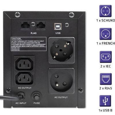 5. QOLTEC ZASILACZ AWARYJNY UPS LINE INTERACTIVE MONOLITH | 2000VA | 1200W