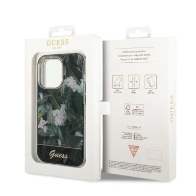 8. Etui Guess Jungle Collection na iPhone 14 Pro - zielone